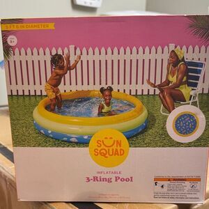 Sun Squad Kids Inflatable Pool - Blue and Yellow